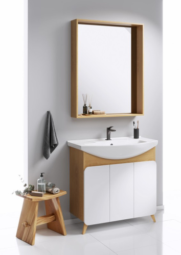 Тумба с умывальником AQWELLA Basic 87,5 Дуб золотой BAS0108DZ Тумба с умывальником AQWELLA Basic 87,5 Дуб золотой BAS0108DZ