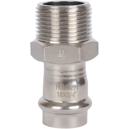 Соединитель ВПр-НР 18x3/4" пресс, нержавеющая сталь Rommer Соединитель ВПр-НР 18x3/4" пресс, нержавеющая сталь Rommer