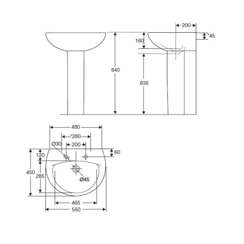 Раковина Jacob Delafon Patio E4158NG-00 белый 550х190х450 Раковина Jacob Delafon Patio E4158NG-00 белый 550х190х450