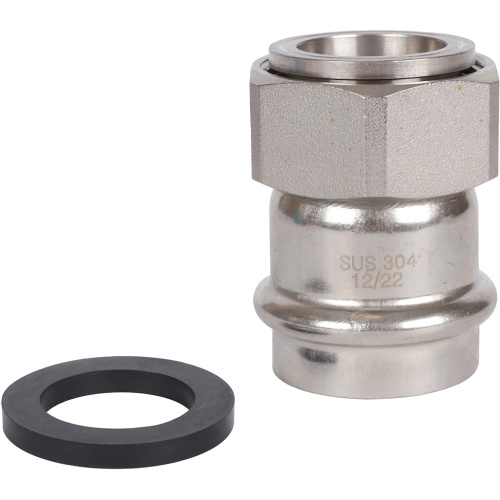 Соединитель с накидной гайкой 42x11/2" пресс, нержавеющая сталь Rommer Соединитель с накидной гайкой 42x11/2" пресс, нержавеющая сталь Rommer