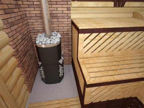 Печь банная Теплодар РУСЬ-СЕТКА-25 Л Панорама