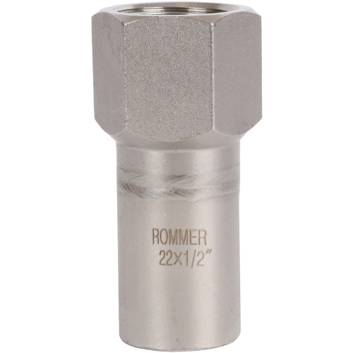 Вставка переходная НПр-ВР 22x1/2" пресс, нержавеющая сталь Rommer Вставка переходная НПр-ВР 22x1/2" пресс, нержавеющая сталь Rommer