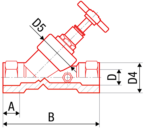 Вентиль прямоточный с дренажом FV-plast 20х20 полипропилен AA278020000