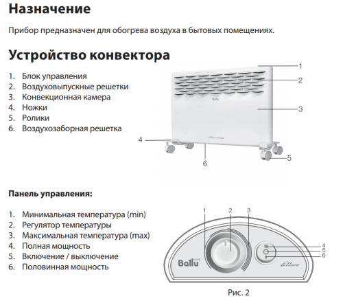 Конвектор Ballu Ettore BEC/ETMR-1500 ионизация воздуха Конвектор Ballu Ettore BEC/ETMR-1500 ионизация воздуха