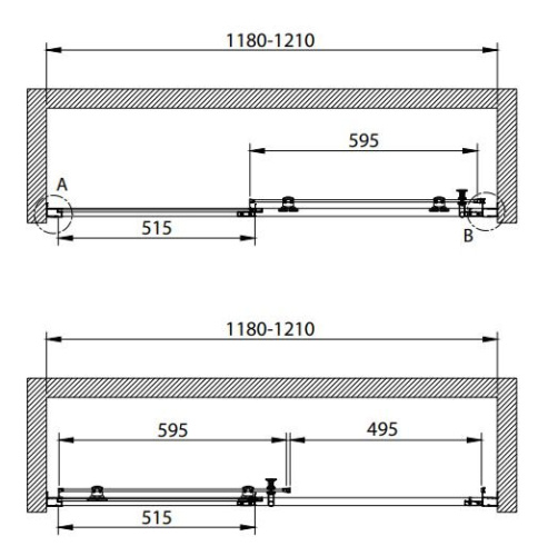 Душевая дверь в нишу Cezares ECO-O-BF-1-120-C-NERO