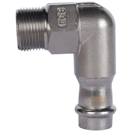 Угольник с резьбой ВПр-НР 18х3/4" пресс, нержавеющая сталь Rommer Угольник с резьбой ВПр-НР 18х3/4" пресс, нержавеющая сталь Rommer