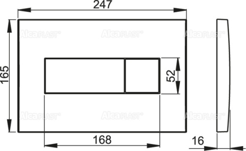 Смывная клавиша Alcaplast M372, xром матовый Смывная клавиша Alcaplast M372, xром матовый