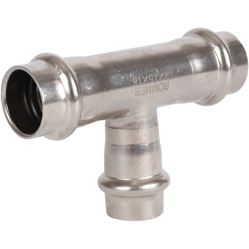 Тройник переходной ВПр 18х15х18 пресс, нержавеющая сталь Rommer Тройник переходной ВПр 18х15х18 пресс, нержавеющая сталь Rommer