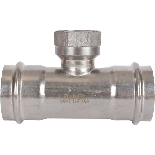 Тройник с резьбой ВПр-ВР 54x11/4"x54 пресс, нержавеющая сталь Rommer Тройник с резьбой ВПр-ВР 54x11/4"x54 пресс, нержавеющая сталь Rommer