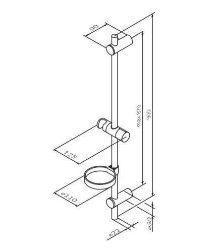Душевая штанга AM.PM Spirit F0370064 110,8x920 хром Душевая штанга AM.PM Spirit F0370064 110,8x920 хром