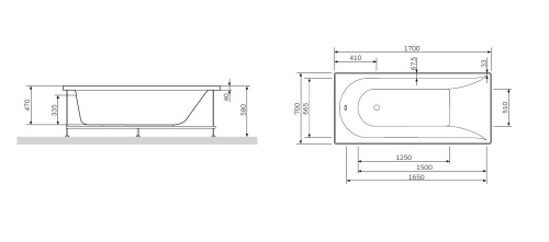 Каркас для ванны AM.MP Spirit W72A-170-070W-R2 Каркас для ванны AM.MP Spirit W72A-170-070W-R2