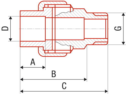 Соединитель разъемный FV-plast 63x2"Н полипропилен AA237063002