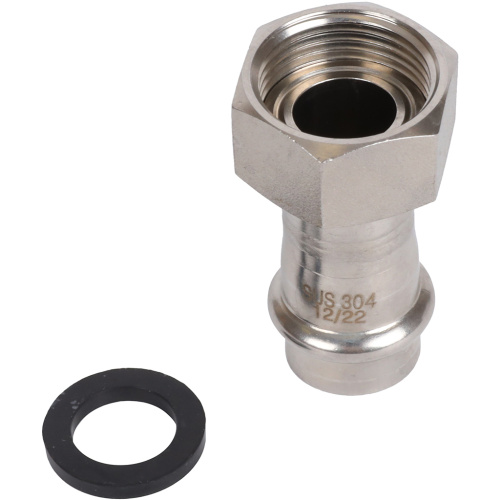 Соединитель с накидной гайкой 18x3/4" пресс, нержавеющая сталь Rommer Соединитель с накидной гайкой 18x3/4" пресс, нержавеющая сталь Rommer
