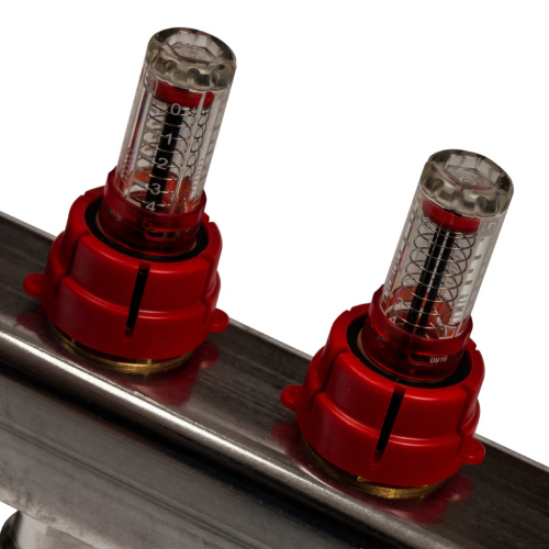 Коллектор отопления STOUT 1"нержа., 6x3/4" с расxодомерами, без кранов SMS 0927 000006