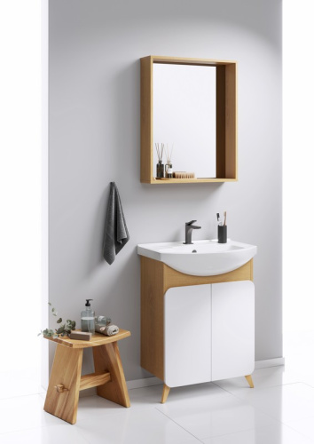 Тумба с умывальником AQWELLA Basic 66 Дуб золотой BAS0106DZ Тумба с умывальником AQWELLA Basic 66 Дуб золотой BAS0106DZ