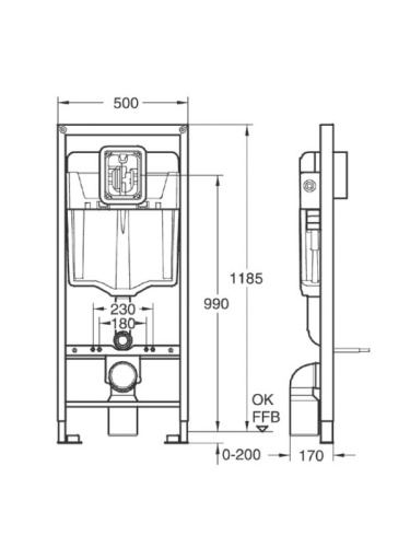 Инсталляция для унитаза 3 в 1 Grohe Rapid SL, бачок GD2, клавиша Skate Air 38721001 Инсталляция для унитаза 3 в 1 Grohe Rapid SL, бачок GD2, клавиша Skate Air 38721001