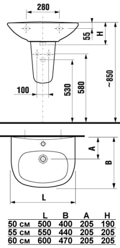 Раковина Jika Zeta 103900001049 белый 500x400 Раковина Jika Zeta 103900001049 белый 500x400