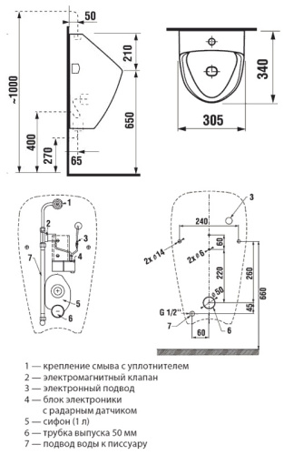 Писсуар Jika Golem 430700004831 белый, с радарным датчиком