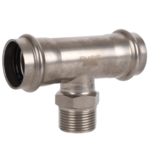 Тройник с резьбой ВПр-НР 28x3/4"x28 пресс, нержавеющая сталь Rommer Тройник с резьбой ВПр-НР 28x3/4"x28 пресс, нержавеющая сталь Rommer