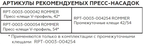 Пресс-клещи V-профиль 54 ROMMER Пресс-клещи V-профиль 54 ROMMER