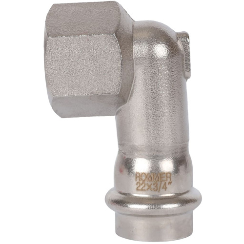 Угольник с резьбой ВПр-ВР 22х3/4" пресс, нержавеющая сталь Rommer Угольник с резьбой ВПр-ВР 22х3/4" пресс, нержавеющая сталь Rommer