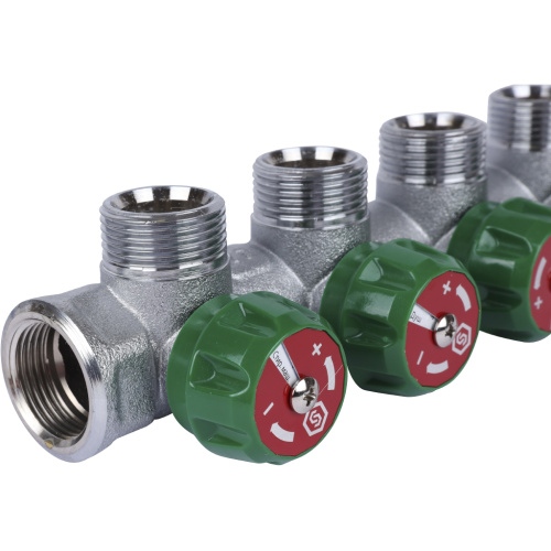 Коллектор 4 выхода STOUT 3/4"x3/4" евроконус с вентилями SMB-6850-343404