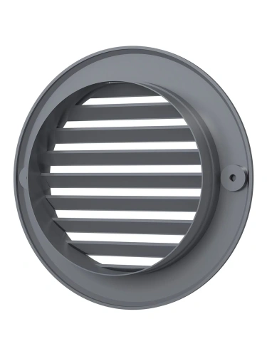 10РКН сер, Решетка наружная вентиляционная круглая D136 с фланцем D100, ASA, серая 10РКН сер, Решетка наружная вентиляционная круглая D136 с фланцем D100, ASA, серая