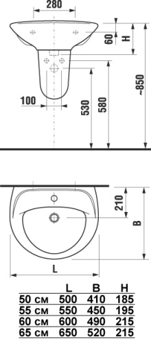 Раковина Jika Lyra 142700001049 белый 500x410 Раковина Jika Lyra 142700001049 белый 500x410