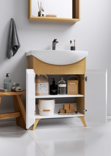 Тумба с умывальником AQWELLA Basic 66 Дуб золотой BAS0106DZ Тумба с умывальником AQWELLA Basic 66 Дуб золотой BAS0106DZ