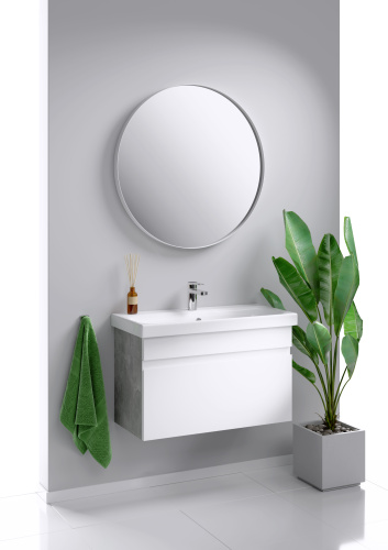 Тумба с умывальником AQWELLA Smart 80 Бетон светлый SRT0108BS Тумба с умывальником AQWELLA Smart 80 Бетон светлый SRT0108BS