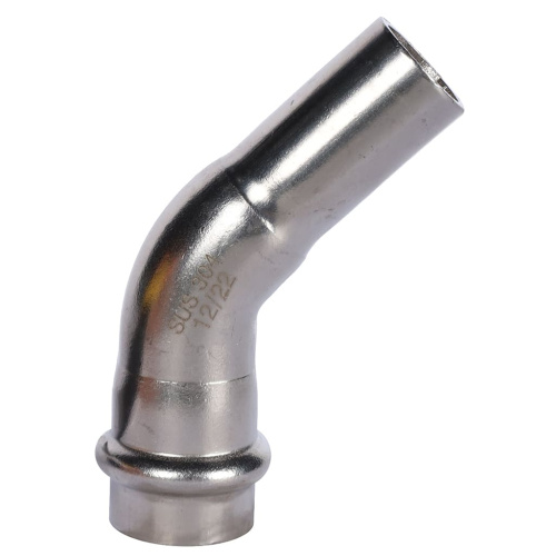 Угольник 45° однораструбный НПр 18x18 пресс, нержавеющая сталь Rommer Угольник 45° однораструбный НПр 18x18 пресс, нержавеющая сталь Rommer