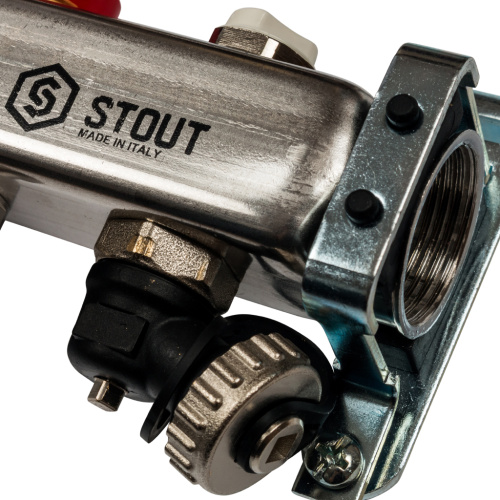 Коллектор отопления STOUT 1"нержа., 2x3/4" с расxодомерами, без кранов SMS 0927 000002