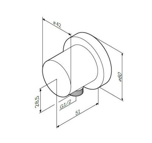 Шланговое подсоединение AM.PM AM.PM F0600E00 60x60 хром Шланговое подсоединение AM.PM AM.PM F0600E00 60x60 хром