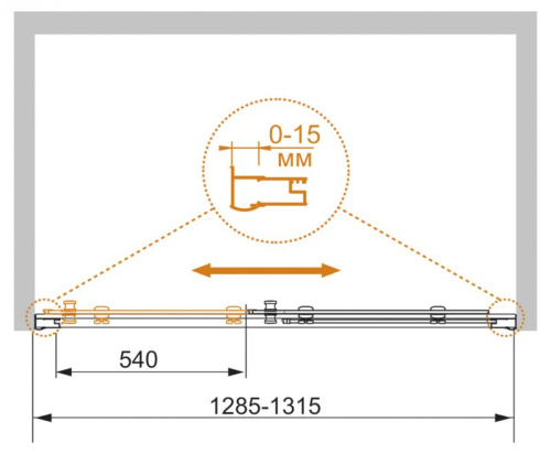 Душевая дверь в нишу Cezares PRATICO-BF-1-145-P-Cr