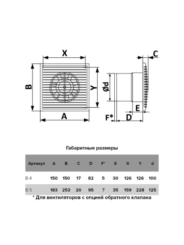 Вентилятор осевой вытяжной c антимоскитной сеткой D 100 ERA B 4S Вентилятор осевой вытяжной c антимоскитной сеткой D 100 ERA B 4S