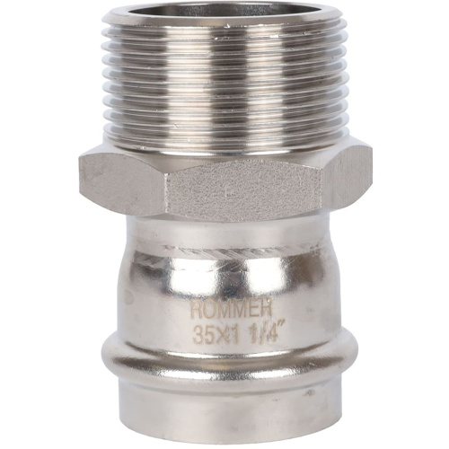 Соединитель ВПр-НР 35x11/4" пресс, нержавеющая сталь Rommer Соединитель ВПр-НР 35x11/4" пресс, нержавеющая сталь Rommer