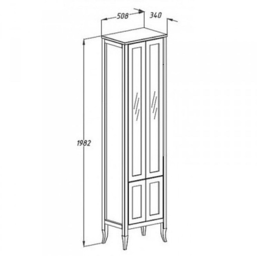Пенал Opadiris Мираж двустворчатый, слоновая кость 00-00000049 Пенал Opadiris Мираж двустворчатый, слоновая кость 00-00000049
