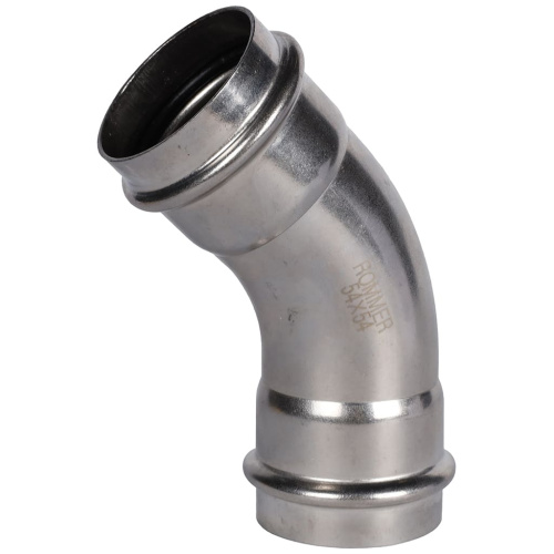 Угольник 45° ВПр 54x54 пресс, нержавеющая сталь Rommer Угольник 45° ВПр 54x54 пресс, нержавеющая сталь Rommer