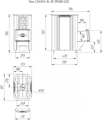 Печь банная Теплодар САХАРА-16 ЛКП Профи (2.0)
