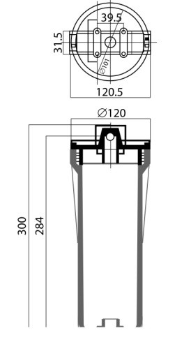 Корпус фильтра Гидротек 10SL на 1/2" прозрачный, для холодной воды