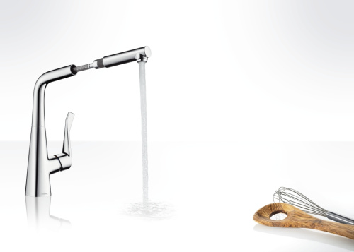 Смеситель для кухни Hansgrohe Metris 14821000 хром, выдвижной излив Смеситель для кухни Hansgrohe Metris 14821000 хром, выдвижной излив