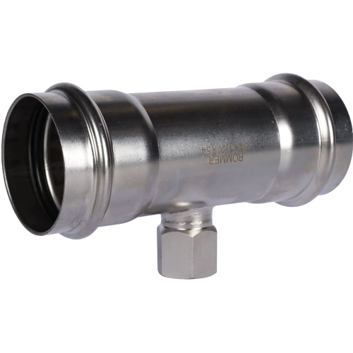 Тройник с резьбой ВПр-ВР 54x1/2"x54 пресс, нержавеющая сталь Rommer Тройник с резьбой ВПр-ВР 54x1/2"x54 пресс, нержавеющая сталь Rommer