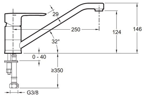 Смеситель для кухни Jacob Delafon July E16084-4-CP хром Смеситель для кухни Jacob Delafon July E16084-4-CP хром