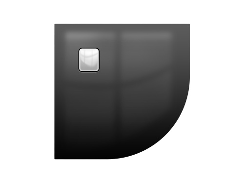 Душевой поддон 90x90 Riho BASEL 451 DC98160 черный глянец, радиусный, акриловый