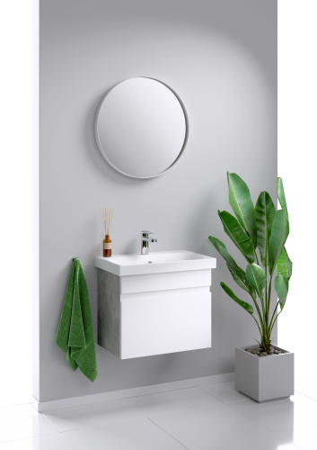 Тумба с умывальником AQWELLA Smart 60 Бетон светлый SRT0106BS Тумба с умывальником AQWELLA Smart 60 Бетон светлый SRT0106BS