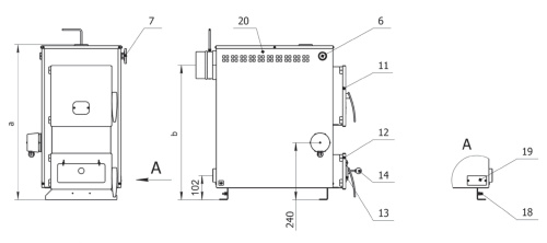Котел твердотопливный 8кВт Теплодар КУППЕР Практик 8 Котел твердотопливный 8кВт Теплодар КУППЕР Практик 8