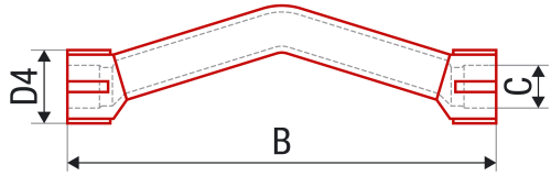 Обвод с муфтами длинный FV-plast 20х20 L188мм, полипропилен AA246020000