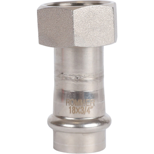 Соединитель с накидной гайкой 18x3/4" пресс, нержавеющая сталь Rommer Соединитель с накидной гайкой 18x3/4" пресс, нержавеющая сталь Rommer