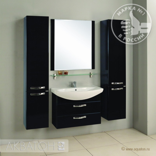 Тумба Акватон Ария 80 М черный, подвесная 1A140801AA950 Тумба Акватон Ария 80 М черный, подвесная 1A140801AA950