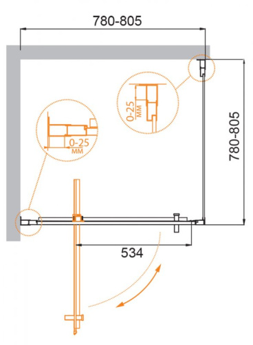 Душевой уголок 100x100 Cezares MOLVENO-A-1-100-C-Cr-IV